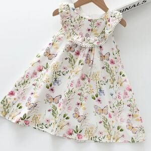 New girl’s summer dress butterflies flowers 2T